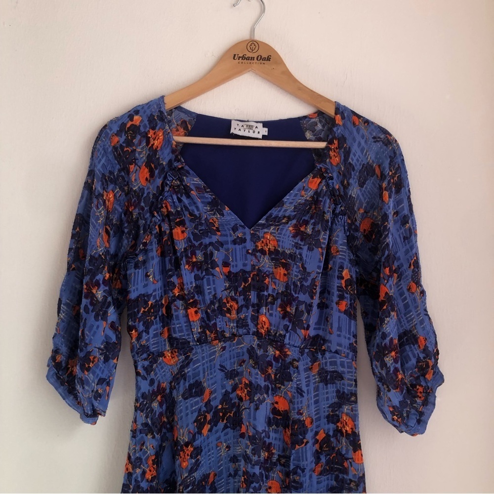 Tanya Taylor Size 2 Natalia Silk Floral A Line Casual Mini Dress - Picture 3 of 9